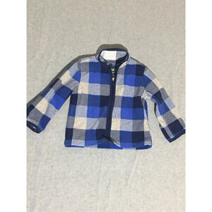 Baby OshKosh B’gosh Jacket Size 18M Blue Grey Plaid Checkered Warm Winter